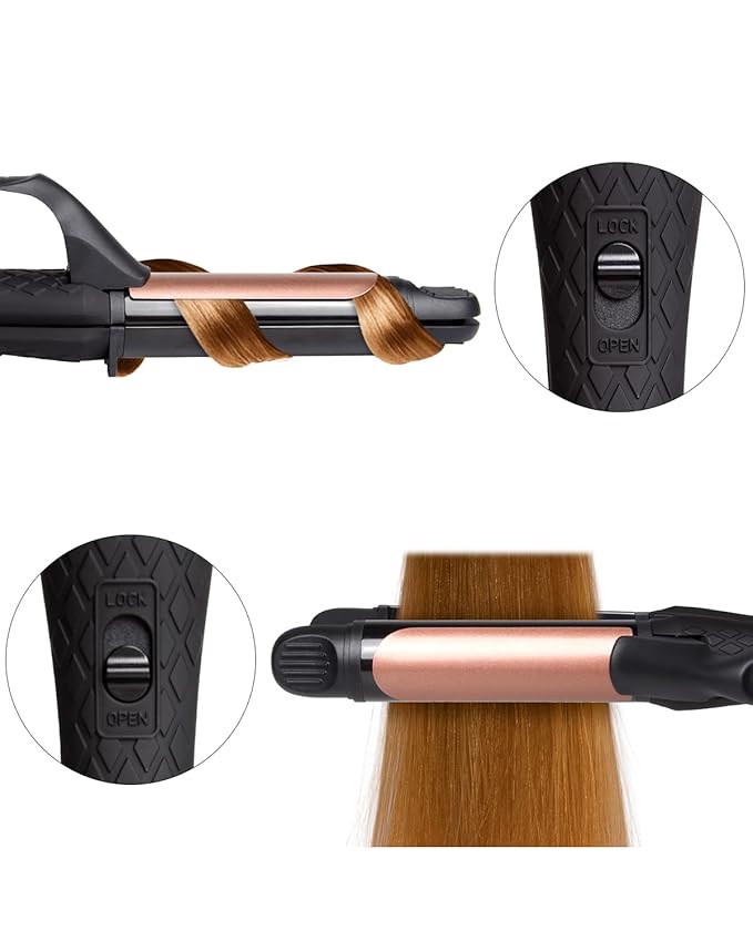 Hair Curling Iron 2-in-1 Dual Voltage Curling Iron,(100V~250V) Dual Voltage Hair Straightener Travel Curling Iron European Flat Iron