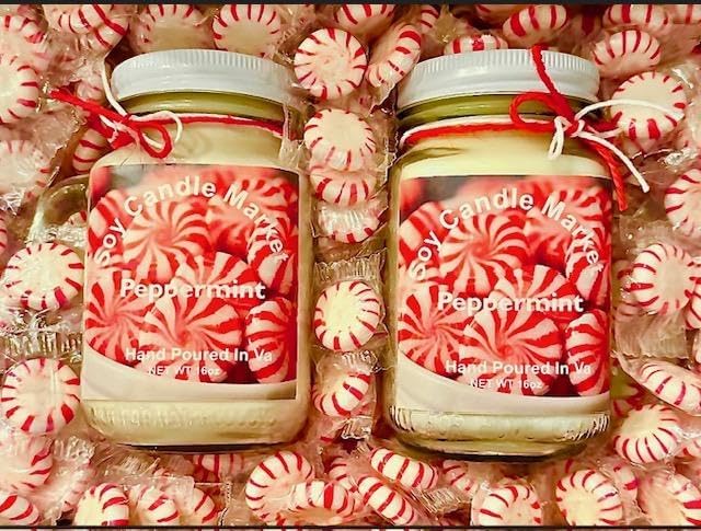Soy Scented Candles | Handmade & Highly Aromatic Candles Burns Upto 85 Hours in Glass Jar - Perfect for Home Decor, Wedding, Birthday, Dinner (Peppermint, 16 oz)