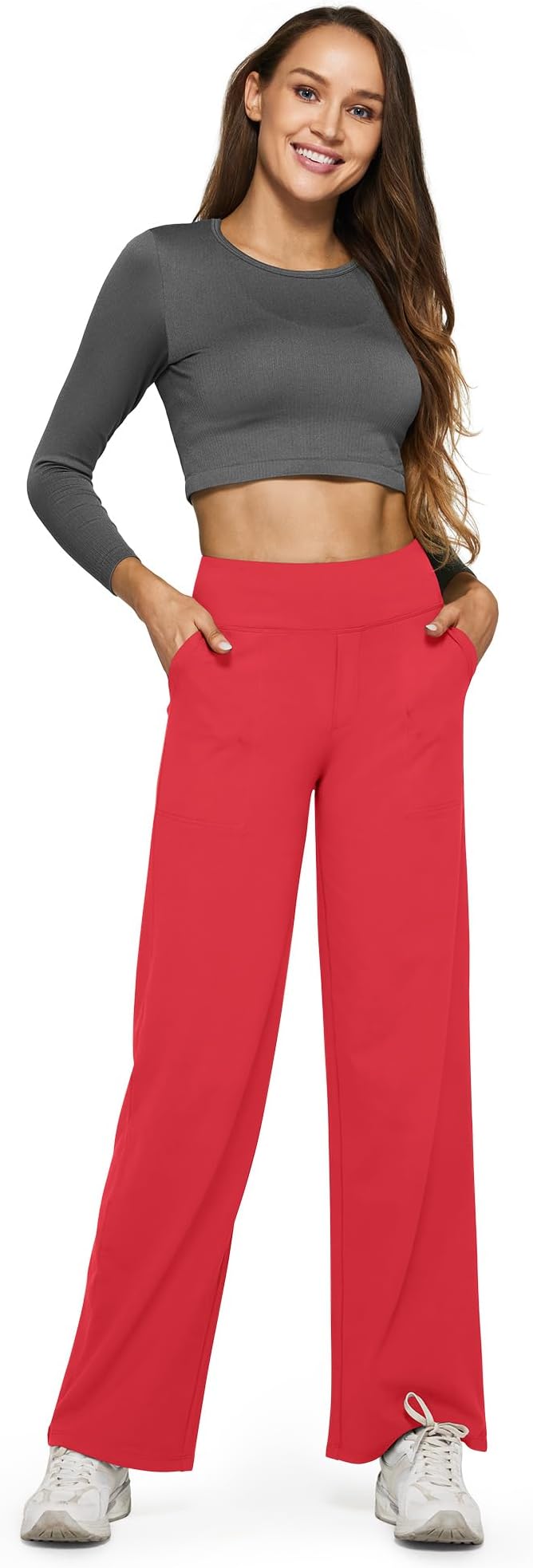 G4Free Yoga Pants Women Wide Leg Pants with Pockets High Waist Stretch Dress Casual Sweatpants Petite/Regular/Tall