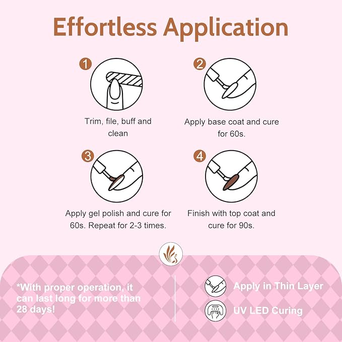 Lavender Violets Gel Nail Polish Kit with U V Light, 45 Colors Gel Polish Nail Set with Base and Matte & Glossy Top Coat Soak Off All Season Essential Manicure Tools Gifts for Women Easter LA00