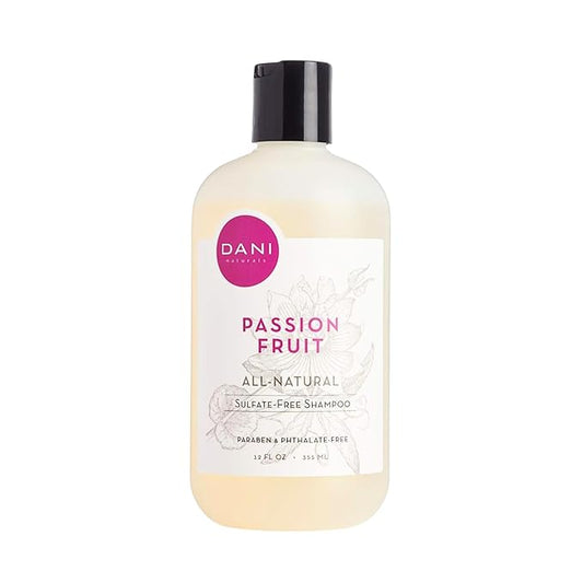 DANI Naturals Shampoo - Passion Fruit Scent - Sulfate-Free, Vegan, Moisturizing, 12 oz | Nourishing for All Hair Types & Sensitive Scalps