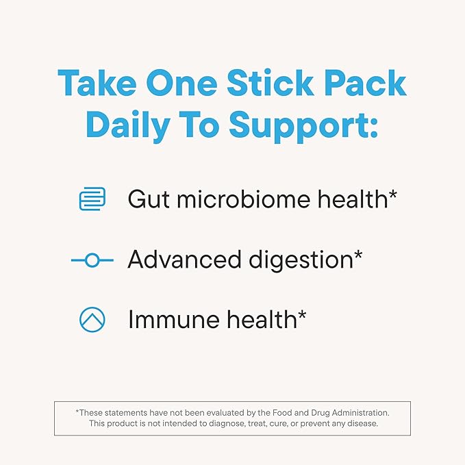 Daily Nouri StayWell Digestive & Immunity Drink Mix | Gut Health, Digestion & Bloating Relief | Probiotics, Prebiotics, Colostrum, L-Glutamine, Magnesium, Zinc, Vitamins | 30 Stick Packs