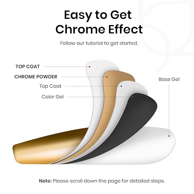 Beetles Gold Chrome Nail Powder, 2 Colors Holographic Chrome Powder Mirror Effect with Nail Brush for DIY Gel Polish Manicure Nail Decoration Glitter