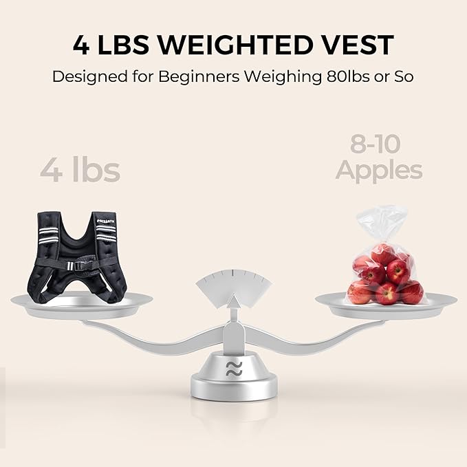 PACEARTH Weighted Vest,4lb/6lb/10lb/12lb/16lb/20lb/25lb/30lb Weight Vest with Reflective Stripe, Body Weight Vests Adjustable for Men, Women Workout, Strength Training, Running, Walking, Jogging