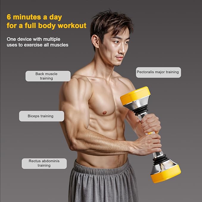 Bersauji Shaking Dumbbells,Fitness Weight Equipment For Man Women - Single Dumbbells Weight Full body Core Muscle Training for Shoulders, Chest, Biceps, Triceps, Forearm Exercises, Shake Adjustable Resistance up to 22-66 lbs