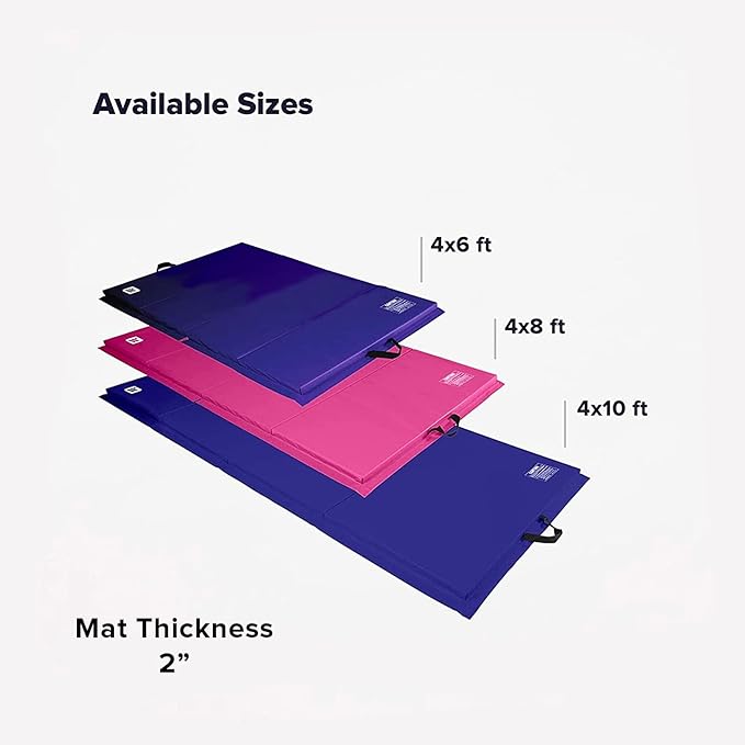 We Sell Mats - 4 ft x 8 ft x 2 in Personal Fitness & Exercise Mat for Home Workout - Lightweight and Folds for Carrying – All Purpose Home Gym Mat – Thick Mat for Yoga, Pilates, Stretches, and Floor Exercises