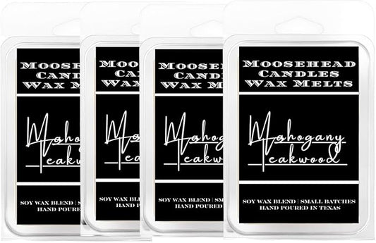 Mahogany and Teakwood Wax Melts 4 Pack Scented Wax Melts, Long-Lasting Soy Wax for Home and Office, Rich and Bold Masculine Fragrance, for Men and Fragrance Lovers