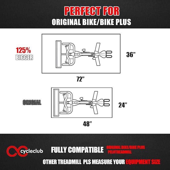 Bike Mat Compatible with Peloton Bike,Elliptical,Treadmill Mat, 6mm Thick, Under Exercise Bike Trainer Pad for Indoor Stationary Spin Bike Gym Equipment Hardwood Floor Carpet Protector