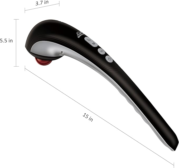 Snailax Cordless Handheld Back Massager - Rechargeable Percussion Massage with Heat, Deep Tissue Massager for Whole Body