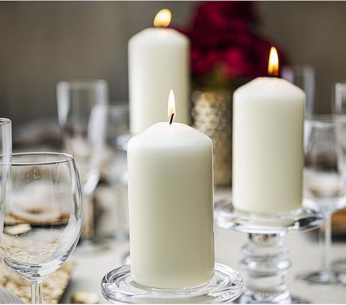 Bolsius Ivory Pillar Candles – 2x6 Unscented Candle Set of 20 – Dripless, Smokeless, and Clean Burning Household Dinner Candles – Perfect for Weddings, Parties, Dinners Decorative Candles