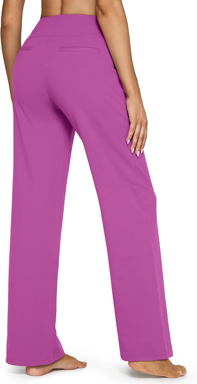 G4Free Yoga Pants Women Wide Leg Pants with Pockets High Waist Stretch Dress Casual Sweatpants Petite/Regular/Tall
