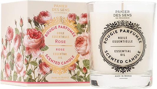 Panier des Sens - Rose Candle – Long-Lasting Scented Candles for Home – Thoughtful Gift – 100% Natural Cotton Wick – Decorative Home Candles - 6.3 oz