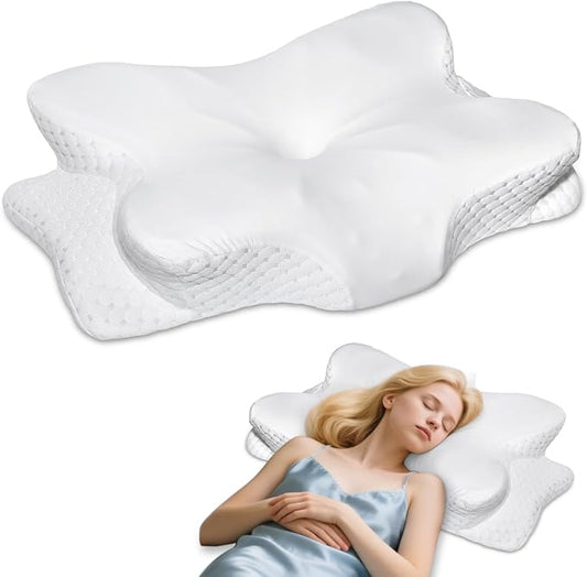 CCidea Ergonomic Contour Memory Foam Pillow for Side Sleepers, Breathable Cervical Support Pillow with Removable Cover