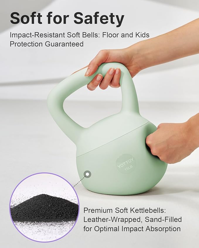 YOTTOY Soft Kettlebell,Kettlebell Anti-Slip Grip Weight for Home Workouts, Kettlebells Set Strength and Safety Guaranteed