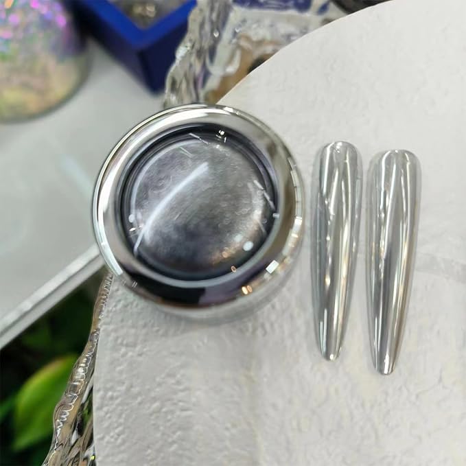 Chrome Nail Powder Gold Silver Champagne Copper 4 Colors Mirror Effect Metallic Chrome Powder for Nails, GZMAYUEN Metallic Nail Powder for Women Girls Gifts