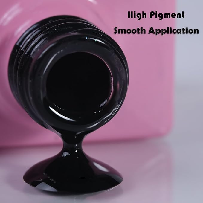 FZANEST Black Gel Nail Polish,15ml Fall Winter Gel Polish Nail Colors Soak Off UV LED Nail Art Starter Manicure Salon DIY at Home, 0.51 OZ