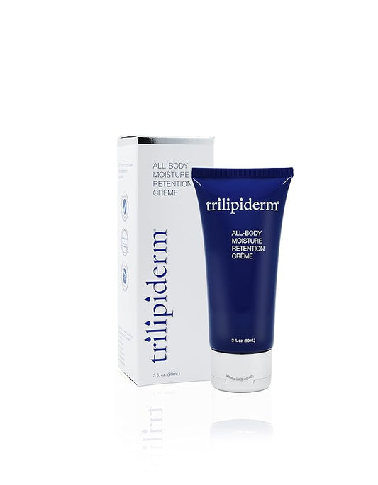 Trilipiderm All-Body Moisture Retention Crème – Plant-Based All-Day Lightweight Hydration for Body and Face, Meadowfoam, Lipid Replacement, Travel-Size TSA-Approved 3 Ounce Tube