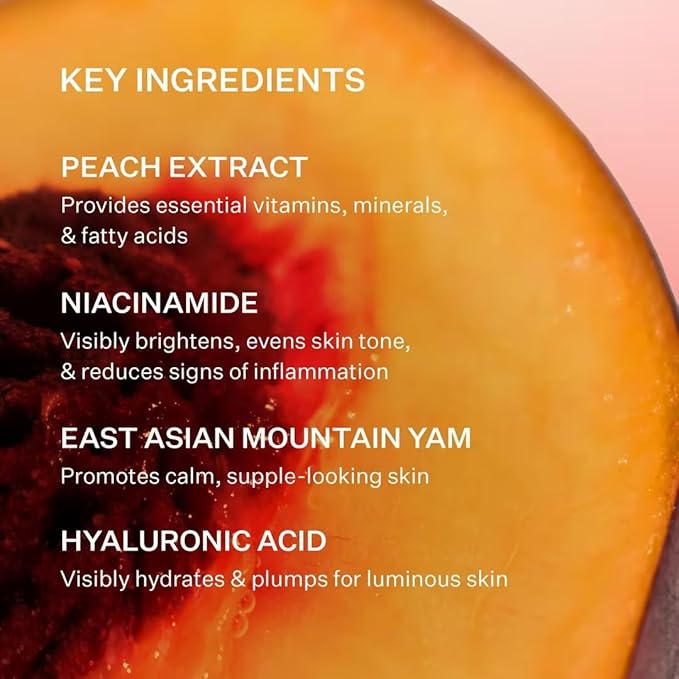 Peach & Lily - Glass Skin Refining Serum for Face (1.35 ounces) - Hyaluronic Acid Niacinamide Serum - Sensitive Skin - Vitamin B3, Peach & Yam, Peptides - Self Care, Vegan, Cruelty Free, Korean Beauty