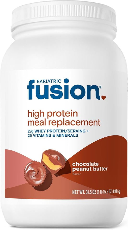 Bariatric Fusion Meal Replacement Protein 21 Serving Tub Chocolate Peanut Butter for Bariatric Surgery Patients Including Gastric Bypass & Sleeve Gastrectomy