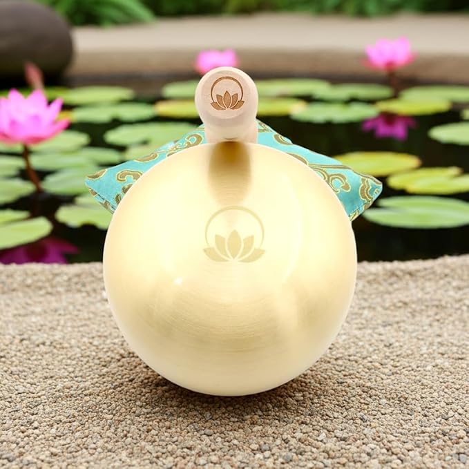 Tibetan Singing Bowl Set – 4 Inch Solid Handcrafted Sound Bowl for Meditation, Stress Relief & Chakra Balancing, Tap or Sing | Lotus Edition – ZenHarmony Bowl by Circle Up