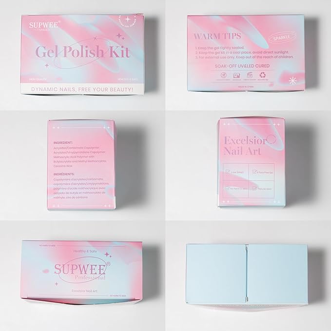 Cat Eye Gel Nail Polish Set, 12 Colors Magnetic Cateye Gel Polish with Magnet Holographic Gold Glitter Pink Purple Blue Summer Color Cat Eye Effect Soak Off Lamp for DIY Salon Manicure at Home