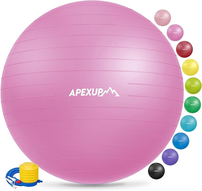 APEXUP Yoga Ball Exercise Ball Anti Slip Heavy Duty for Fitness, Balance & Core Workout