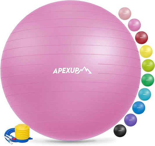 APEXUP Yoga Ball Exercise Ball Anti Slip Heavy Duty for Fitness, Balance & Core Workout