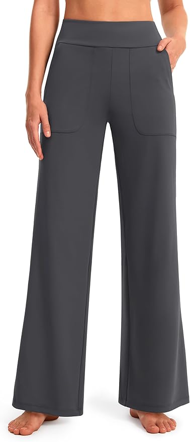 AFITNE Womens Wide Leg Yoga Pants with Pockets High Waist Stretch Dress Casual Pants Loose Lounge Sweatpants 28"/30"/32"