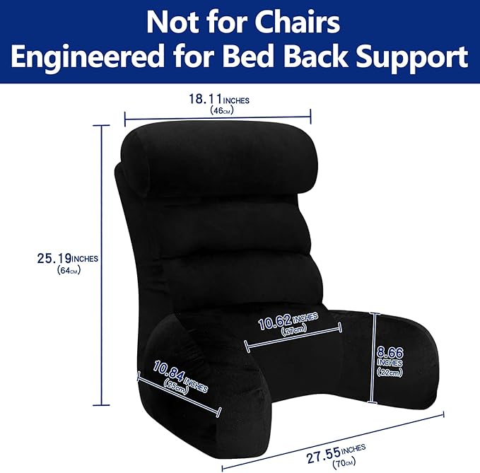 Back Pillow for Bed Sitting Up, Reading Pillow, Extra Large Arm Pillows for Adults for Back Support,Bed Pillow for Sitting up for Watching TV/Gaming/Relaxing