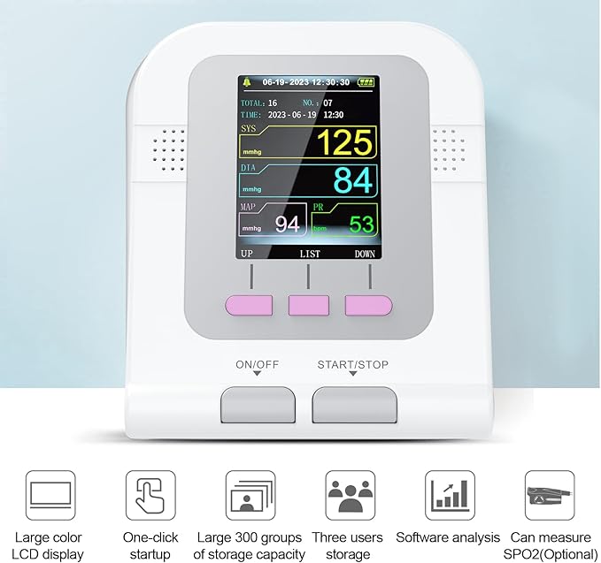 CONTEC Fully Automatic Upper Arm Blood Pressure Monitor 3 Mode 4 Cuffs Without Adapter Electronic Sphygmomanometer