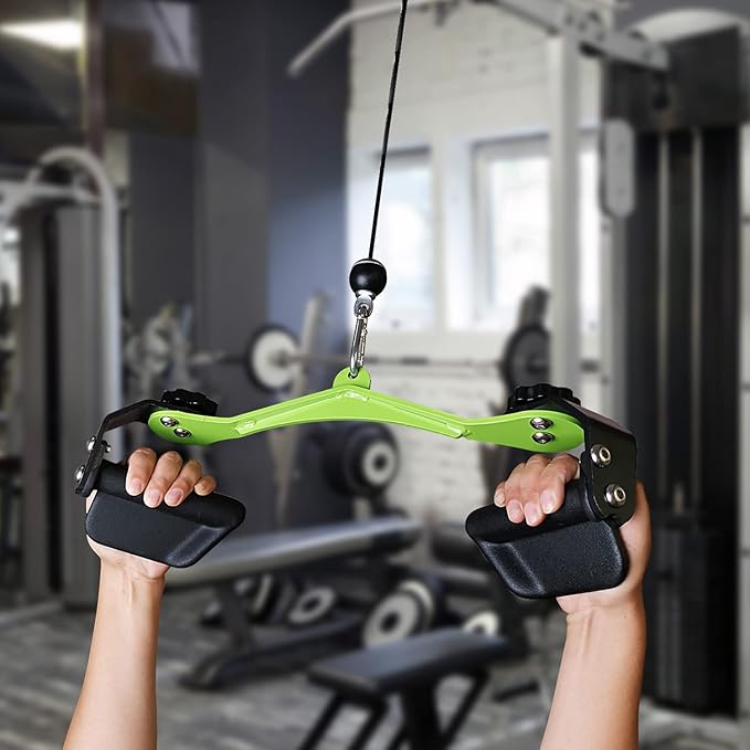 KORIKAHM Adjustable Lat Pull down Bar, Cable Machine Attachments for Gym, Home Gym Fitness T-bar Row Pulldown Attachments, Lat Pull Down Machine Wide Grip Neutral Grip Handle