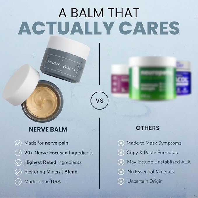 Lune Nerve Balm – Neuropathy Cream for Burning, Tingling & Numbness in Feet & Hands | Natural Nerve Pain Relief Cream with Arnica, Vitamin B6 & Magnesium | 3.4 oz