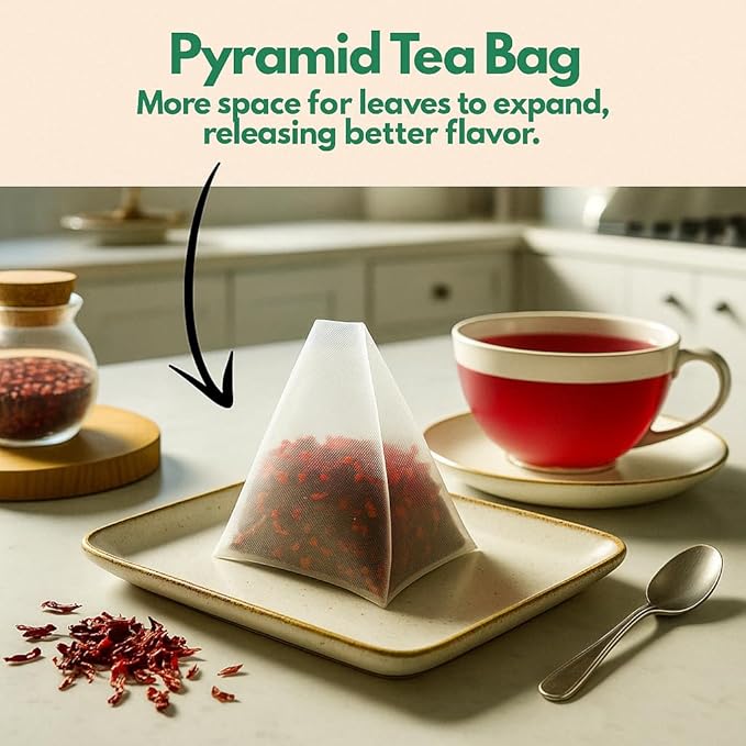 Tozzy Organic Hibiscus Tea – 30 Count, Plant-Based Pyramid Tea Bags