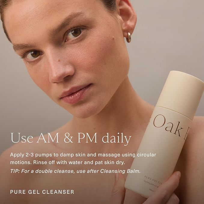 Oak Essentials Pure Gel Cleanser | Clarifying Gel Face Wash with Aloe and Amino Acids | Removes Dirt & Oil Without Drying, 5 Fl Oz