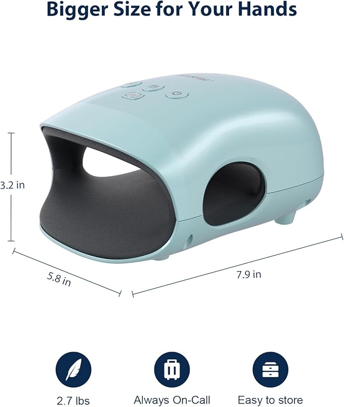 CINCOM Hand Massager - Cordless Hand Massager with Heat and Compression for Arthritis and Carpal Tunnel, Gifts for Women (Blue)