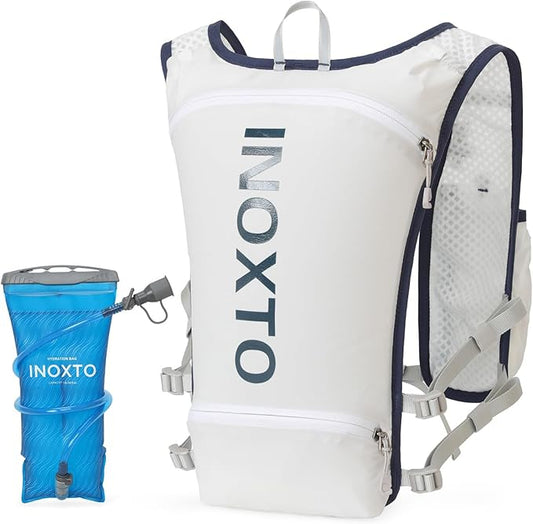 INOXTO Running Hydration Vest Backpack,Lightweight Pack with 1.6L Water Bladder Hydration Backpack Daypack for Hiking Trail Running Cycling Race Marathon for Women Men