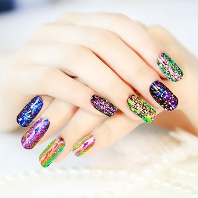 Nail Art Chameleon Sequins Laser Glitter Holographic Flakes Paillette 3D Galaxy Mirror Powder 3 Boxes