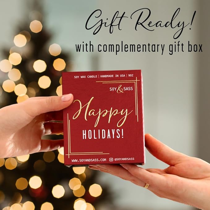 Christmas Candles, Fall Candles, Warm and Cozy' Soy Candle I Berries, Apple & Cinnamon I Infused w/Essential Oils I Warm n Cozy Home Decor I Winter and Holiday Candle I 50Hr Burn I USA Made