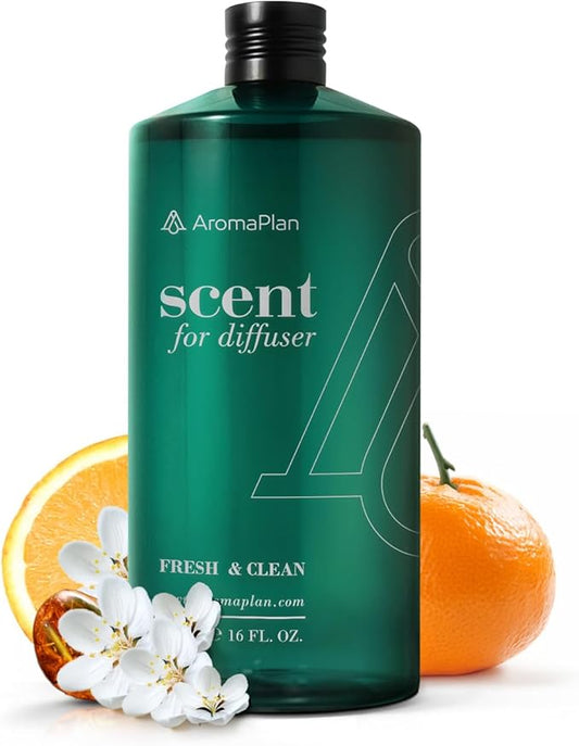 AromaPlan Scents, Clean Smelling Essential Oils, Fresh & Clean 16 Fl Oz (473ml)-Fresh Scent Essential Oil for Diffuser, USA Fragrance, Bigger Bottle, Bolder Aroma & Longer Lasting