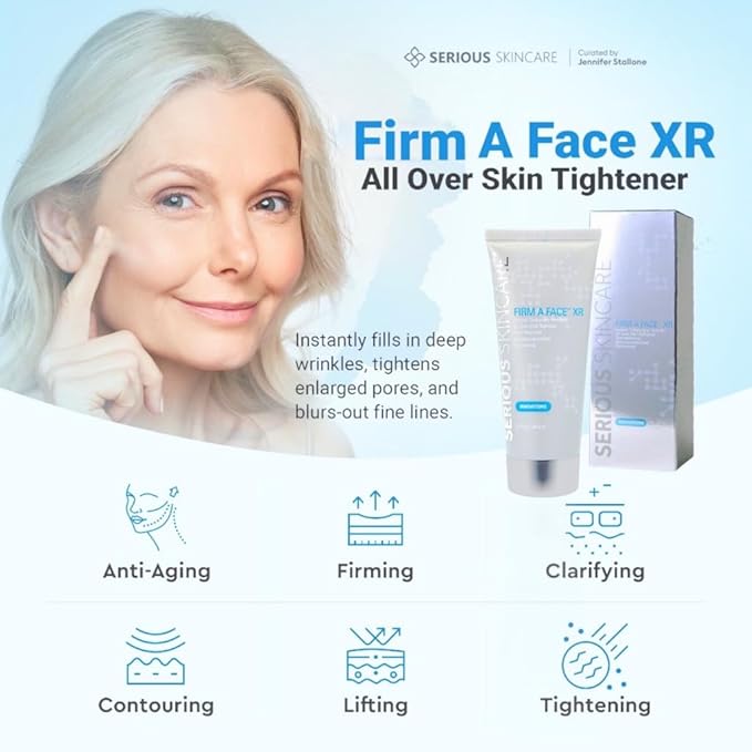 Serious Skincare - Instant FIRM A FACE XR - Temporary Face Tightener - Invisibly Firm, Lift, and Smooth the Look of Fine Lines, Deep Wrinkles and Pores - Anti-Aging Retinol - 3.2 Fl Oz (2Pack)