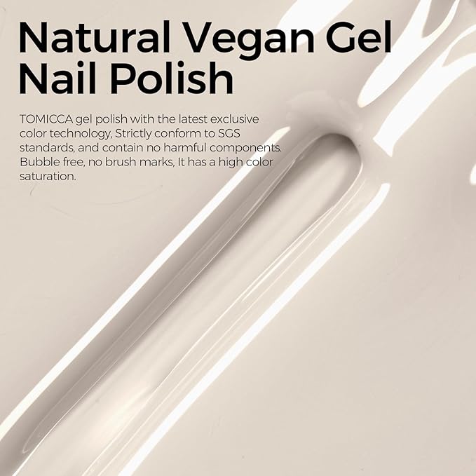 TOMICCA Milky White Gel Polish, Light Pink Gel Polish, Nude Nail Polish Gel, Bubble Bath Gel Nail Art Manicure Salon DIY