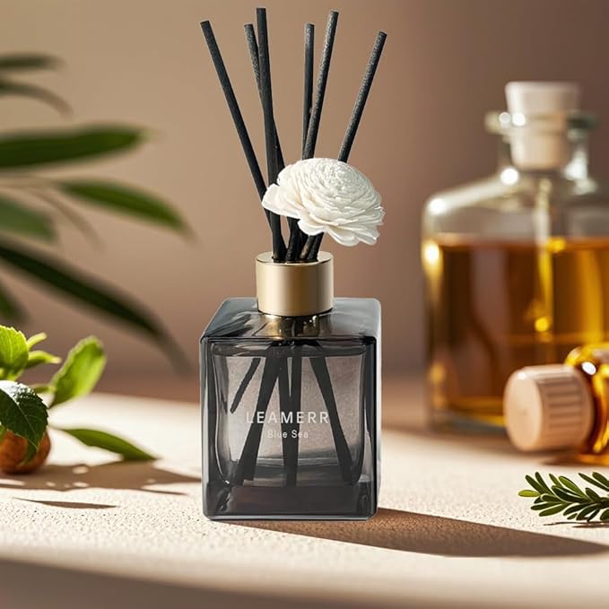 Reed Diffuser Set, 6.1 oz (180 ml) Rouge Scented Diffuser with Sticks Long-Lasting Home Fragrance Reed Diffuser for Home Room Office Bathroom Shelf Decor