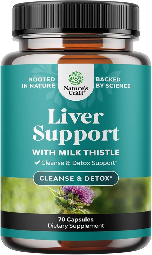 Liver Cleanse Detox & Repair 70 Capsules - Herbal Liver Support Milk Thistle Supplement - Silymarin Milk Thistle Supplements with Dandelion Root, Choline, Beetroot & Artichoke Extract