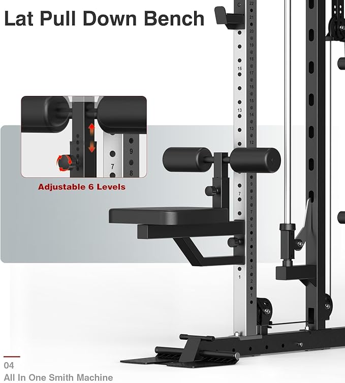 DONOW Smith Machine with Weight Stacks Home Gym Sytem Power Cage Squat Rack Dual Cable Crossover Machine All in One