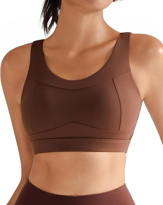 RUNNING GIRL High Impact Sports Bras for Women,Racerback Running Bra Workout Crop Tank Tops Longline Sports Bra Push up