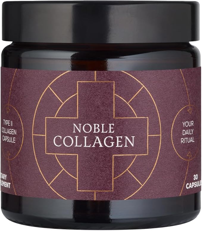 Ancient + Brave Noble Collagen Capsules Type II Collagen with Boswellia Serrata, Vitamin C & Manganese - Gluten-Free, Soy-Free - Joint, Bone & Ligament Support - 30 Capsules/Servings