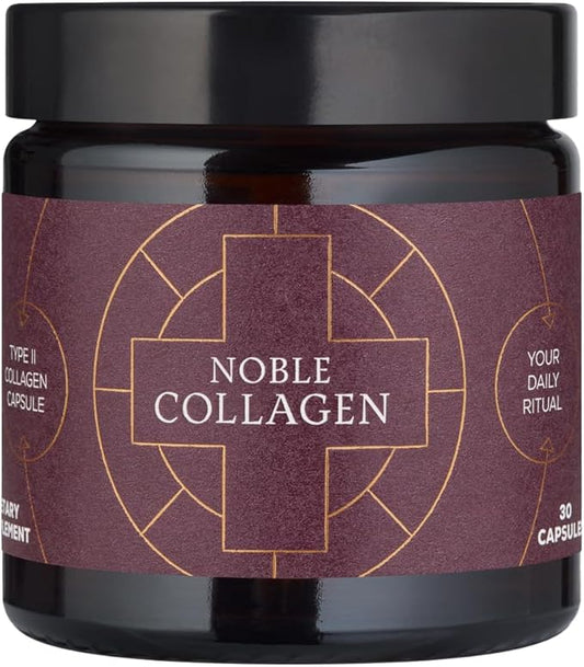 Ancient + Brave Noble Collagen Capsules Type II Collagen with Boswellia Serrata, Vitamin C & Manganese - Gluten-Free, Soy-Free - Joint, Bone & Ligament Support - 30 Capsules/Servings