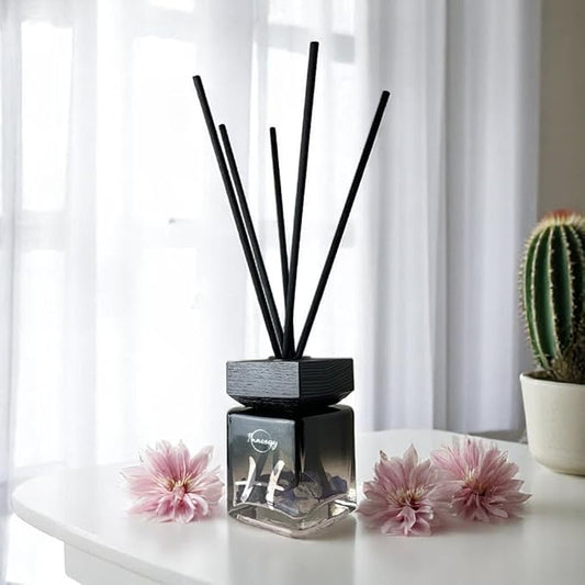 Innergy Pisces Zodiac Crystal-Infused Reed Diffuser – 100ml Aromatherapy Essential Oil Diffuser for Home – Long-Lasting Scent, Natural Crystal Energy for Relaxation & Balance
