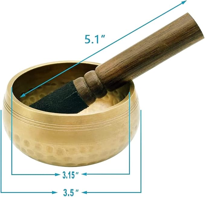 Tibetan Singing Bowls Set, Singing Bowls, Meditation Sound Bowl Handcrafted in Nepal, For Yoga, Meditation, Mindfulness, Healing & Chakra balancing