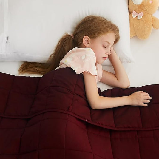 L'AGRATY Weighted Blanket - 36"x48" 3lbs Cooling Breathable Heavy Blankets Microfiber Material with Glass Beads for Adult All-Season Summer Fall Winter Soft Thick Comfort